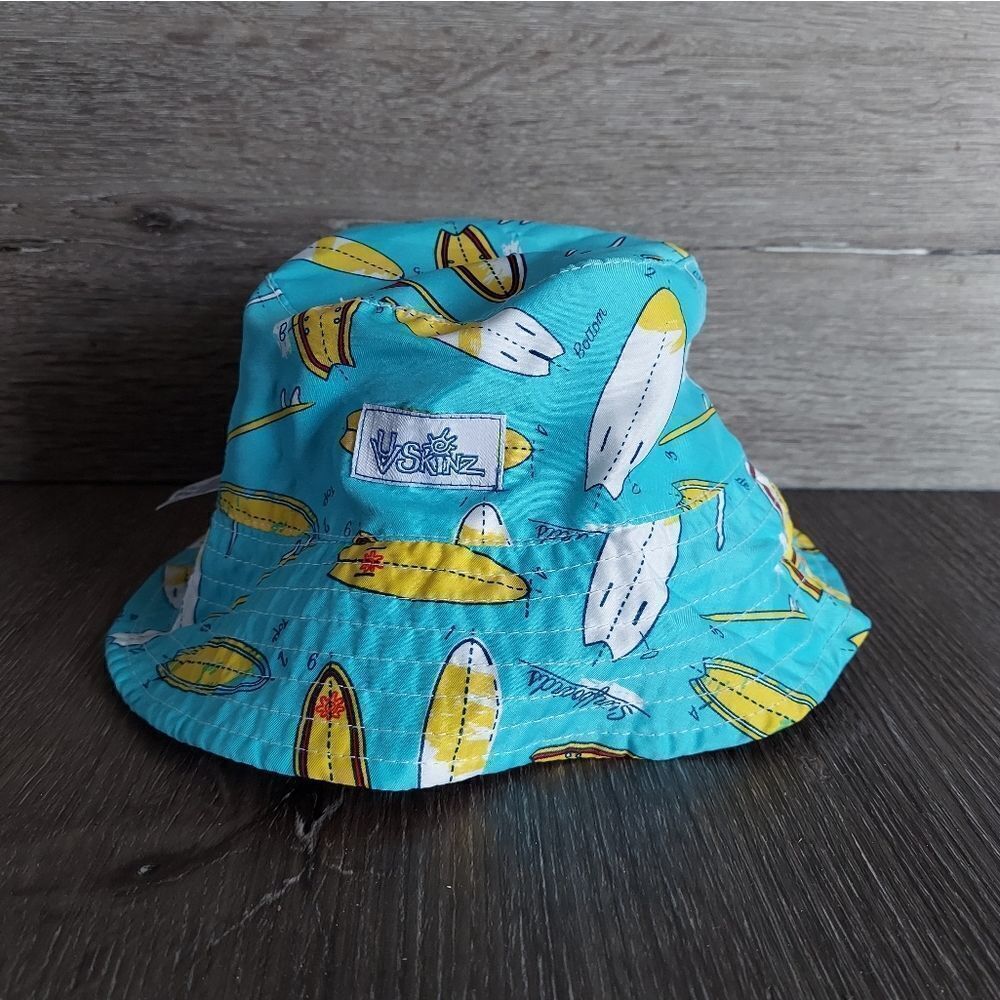 UV Skinz Kids Bucket Hat Surf Boards Reversible Blue Size 4T Toddler